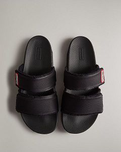 Black Hunter Double Strap Women's Slides | Ireland-48079