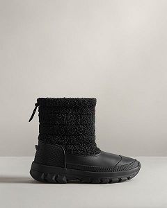 Black Hunter Insulated Short Sherpa Women's Snow Boots | Ireland-95672