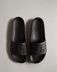 Black Hunter Lightweight Moulded Men's Slides | Ireland-61942