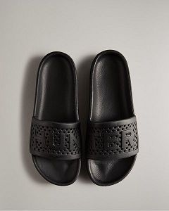 Black Hunter Lightweight Moulded Women's Slides | Ireland-69853