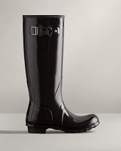 Black Hunter Original Tall Gloss Women's Original Tall Boots | Ireland-12479