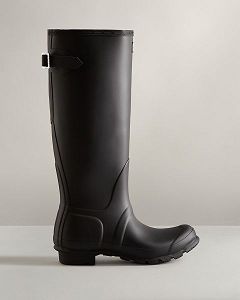 Black Hunter Tall Back Adjustable Women's Rain Boots | Ireland-64520