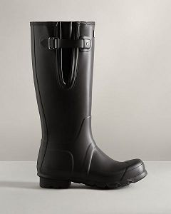 Black Hunter Tall Side Adjustable Men's Rain Boots | Ireland-84930