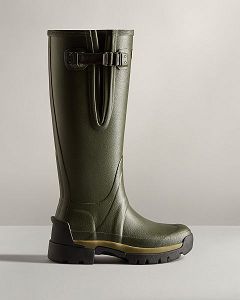 Dark Olive Hunter Balmoral Adjustable 3mm Neoprene Women's Rain Boots | Ireland-28073