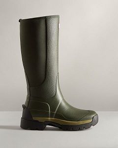 Dark Olive Hunter Balmoral Field Hybrid Tall Women's Rain Boots | Ireland-30516