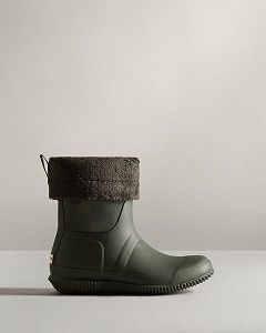 Dark Olive Hunter Insulated Roll Top Women's Sherpa Boots | Ireland-91764