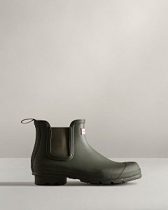 Dark Olive Hunter Original Men's Original Chelsea Boots | Ireland-31402