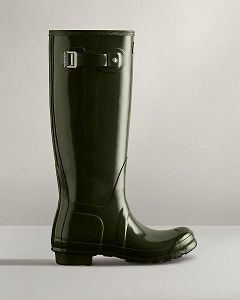 Dark Olive Hunter Original Tall Gloss Women's Rain Boots | Ireland-48235