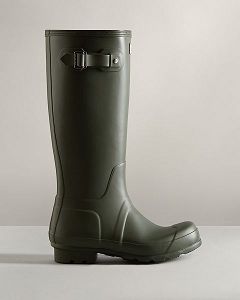 Dark Olive Hunter Original Tall Men's Rain Boots | Ireland-74065