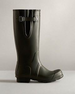 Dark Olive Hunter Tall Side Adjustable Men's Rain Boots | Ireland-40826