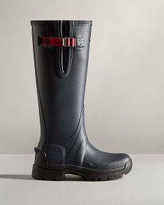 Navy Hunter Balmoral Adjustable 3mm Neoprene Women's Rain Boots | Ireland-14357