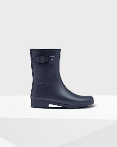 Navy Hunter Original Refined Short Women's Rain Boots | Ireland-41290