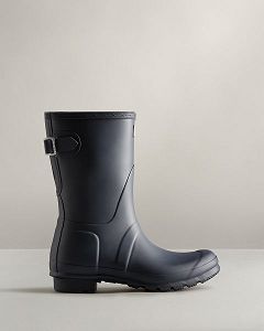 Navy Hunter Short Back Adjustable Women's Rain Boots | Ireland-83067