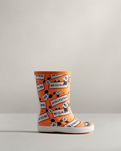 Orange Hunter First Disney Kids' Rain Boots | Ireland-23617