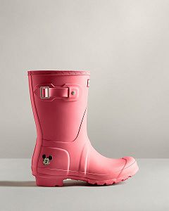 Pink Hunter Disney Short Women's Rain Boots | Ireland-59864