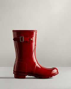 Red Hunter Original Short Gloss Women's Original Short Boots | Ireland-81324