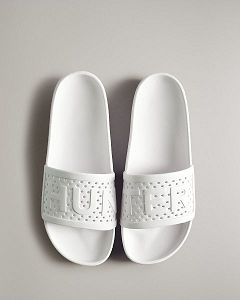 White Hunter Lightweight Moulded Men's Slides | Ireland-60753