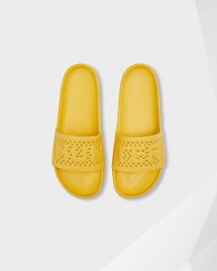 Yellow Hunter Lightweight Moulded Women's Slides | Ireland-53079