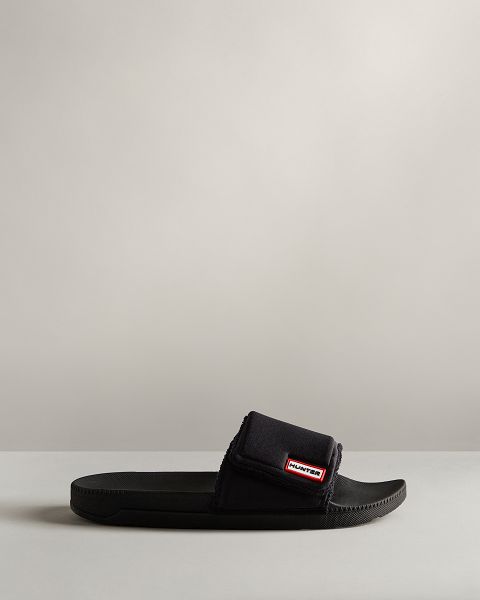 Black Hunter Adjustable Men's Slides | Ireland-29470