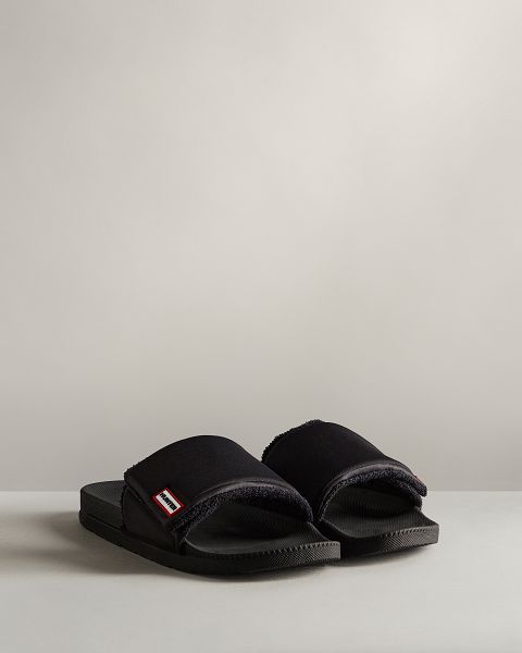 Black Hunter Adjustable Men's Slides | Ireland-29470