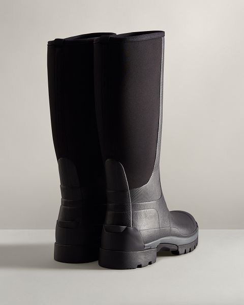 Black Hunter Balmoral Field Hybrid Tall Men's Rain Boots | Ireland-69305