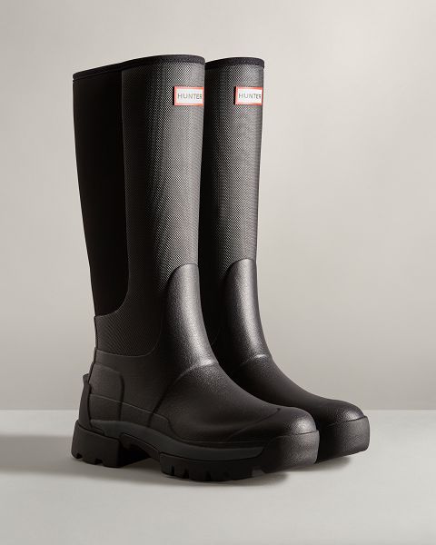 Black Hunter Balmoral Field Hybrid Tall Women's Rain Boots | Ireland-91084