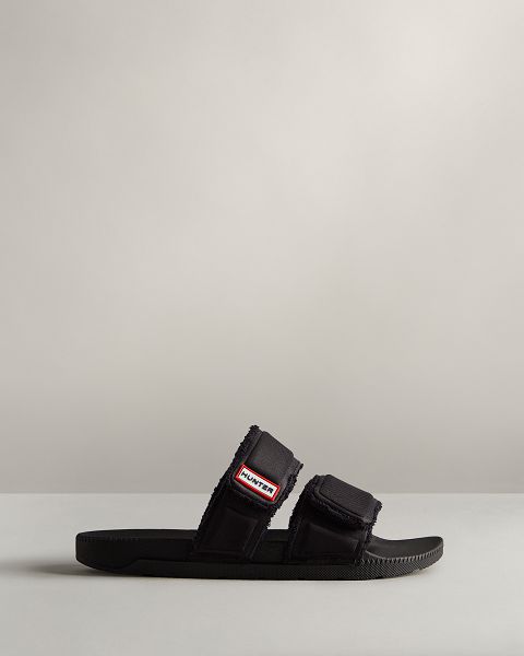 Black Hunter Double Strap Women's Slides | Ireland-48079