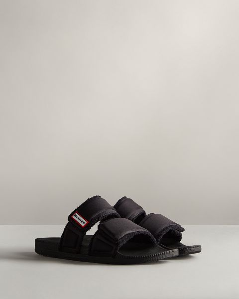 Black Hunter Double Strap Women's Slides | Ireland-48079