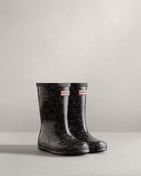 Black Hunter First Giant Glitter Kids' Rain Boots | Ireland-47052