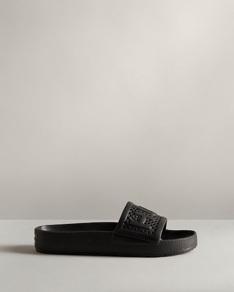 Black Hunter Lightweight Moulded Men's Slides | Ireland-61942