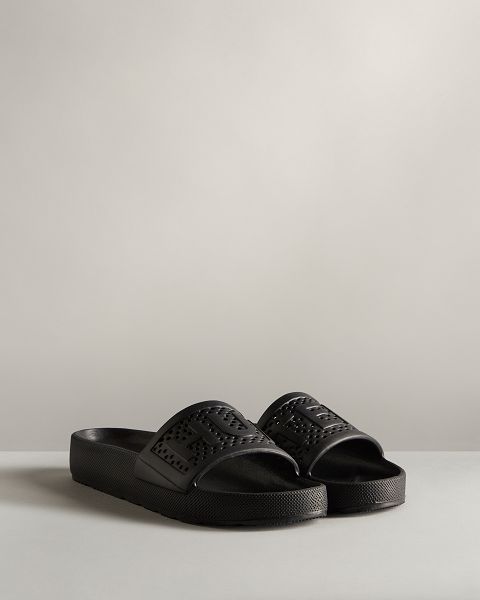 Black Hunter Lightweight Moulded Men's Slides | Ireland-61942