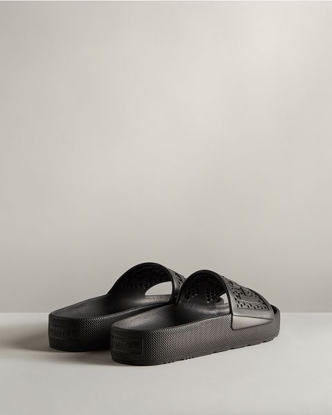 Black Hunter Lightweight Moulded Men's Slides | Ireland-61942