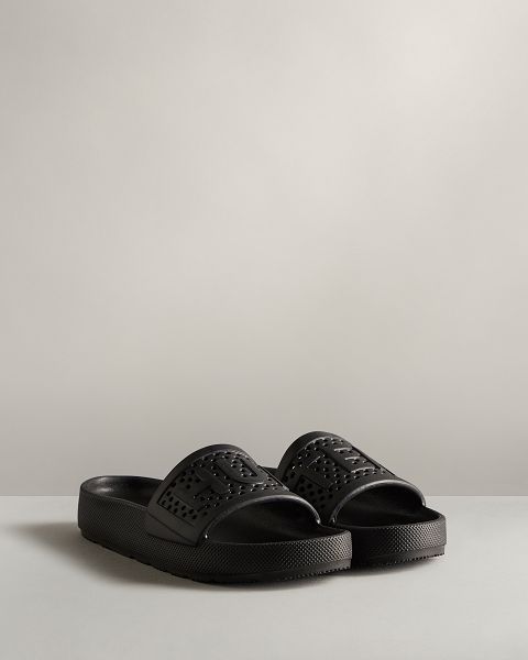 Black Hunter Lightweight Moulded Women's Slides | Ireland-69853