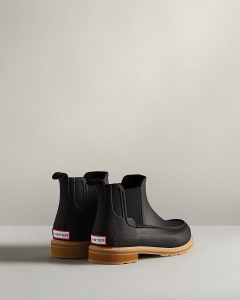 Black Hunter Moc Toe Men's Chelsea Boots | Ireland-41920