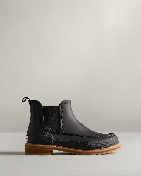 Black Hunter Moc Toe Men\'s Chelsea Boots | Ireland-41920