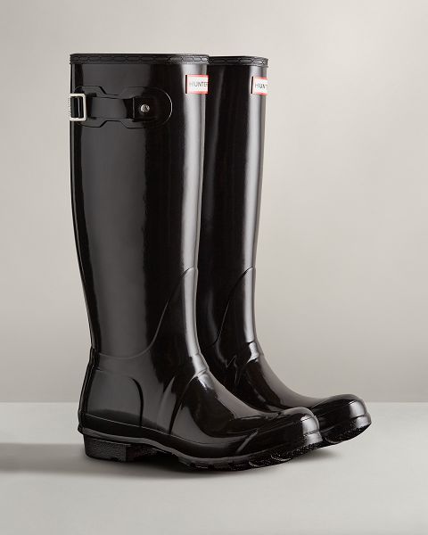 Black Hunter Original Tall Gloss Women's Original Tall Boots | Ireland-12479