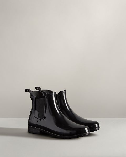 Black Hunter Refined Gloss Slim Fi Women's Chelsea Boots | Ireland-84125