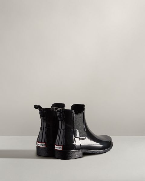 Black Hunter Refined Gloss Slim Fi Women's Chelsea Boots | Ireland-84125