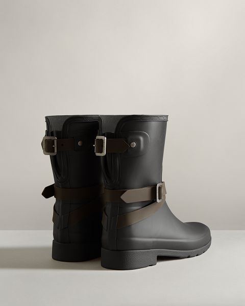 Black Hunter Refined Slim Fit Adjustable Short Women's Rain Boots | Ireland-15062