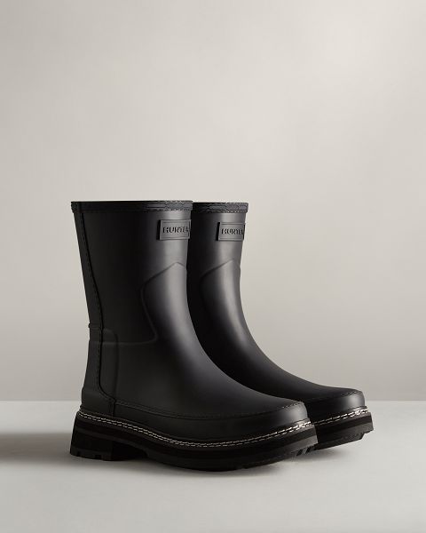 Black Hunter Refined Stitch Detail Short Women's Rain Boots | Ireland-72169