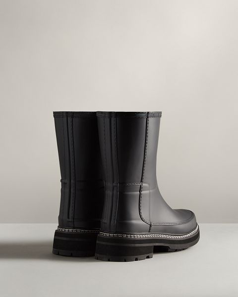 Black Hunter Refined Stitch Detail Short Women's Rain Boots | Ireland-72169