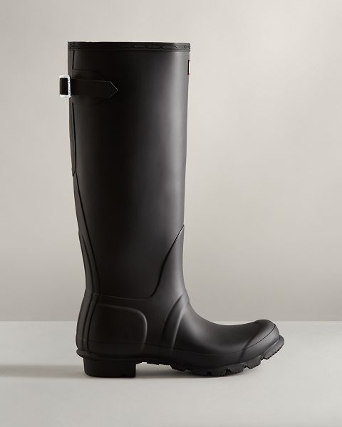 Black Hunter Tall Back Adjustable Women\'s Rain Boots | Ireland-64520