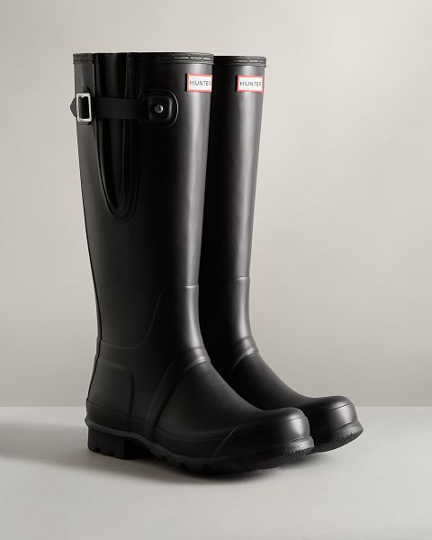 Black Hunter Tall Side Adjustable Men's Rain Boots | Ireland-84930