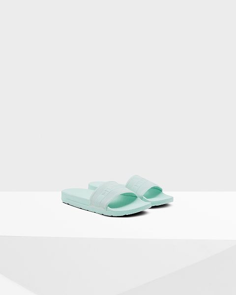 Blue / Green Hunter Elastic Women's Slides | Ireland-94063