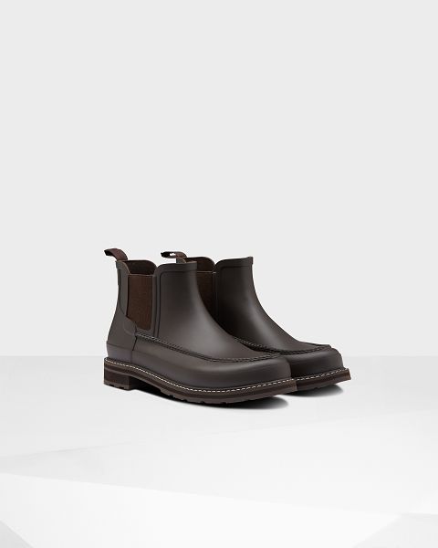 Brown Hunter Refined Moc Toe Men's Chelsea Boots | Ireland-98147