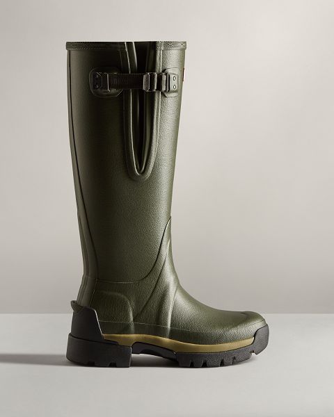 Dark Olive Hunter Balmoral Adjustable 3mm Neoprene Women\'s Rain Boots | Ireland-28073