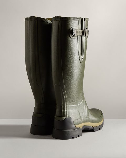 Dark Olive Hunter Balmoral Adjustable 3mm Neoprene Men's Rain Boots | Ireland-52078