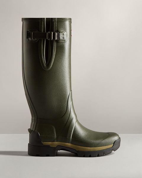 Dark Olive Hunter Balmoral Adjustable 3mm Neoprene Men\'s Rain Boots | Ireland-52078