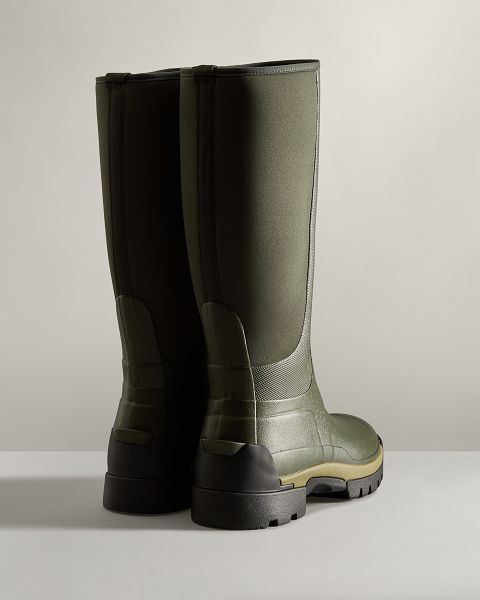 Dark Olive Hunter Balmoral Field Hybrid Tall Men's Rain Boots | Ireland-67280