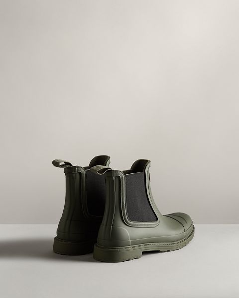 Dark Olive Hunter Commando Men's Chelsea Boots | Ireland-79853